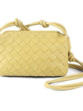 Woven Bag for Women Crossbody Shoulderbag, Small Vegan Leather Purse